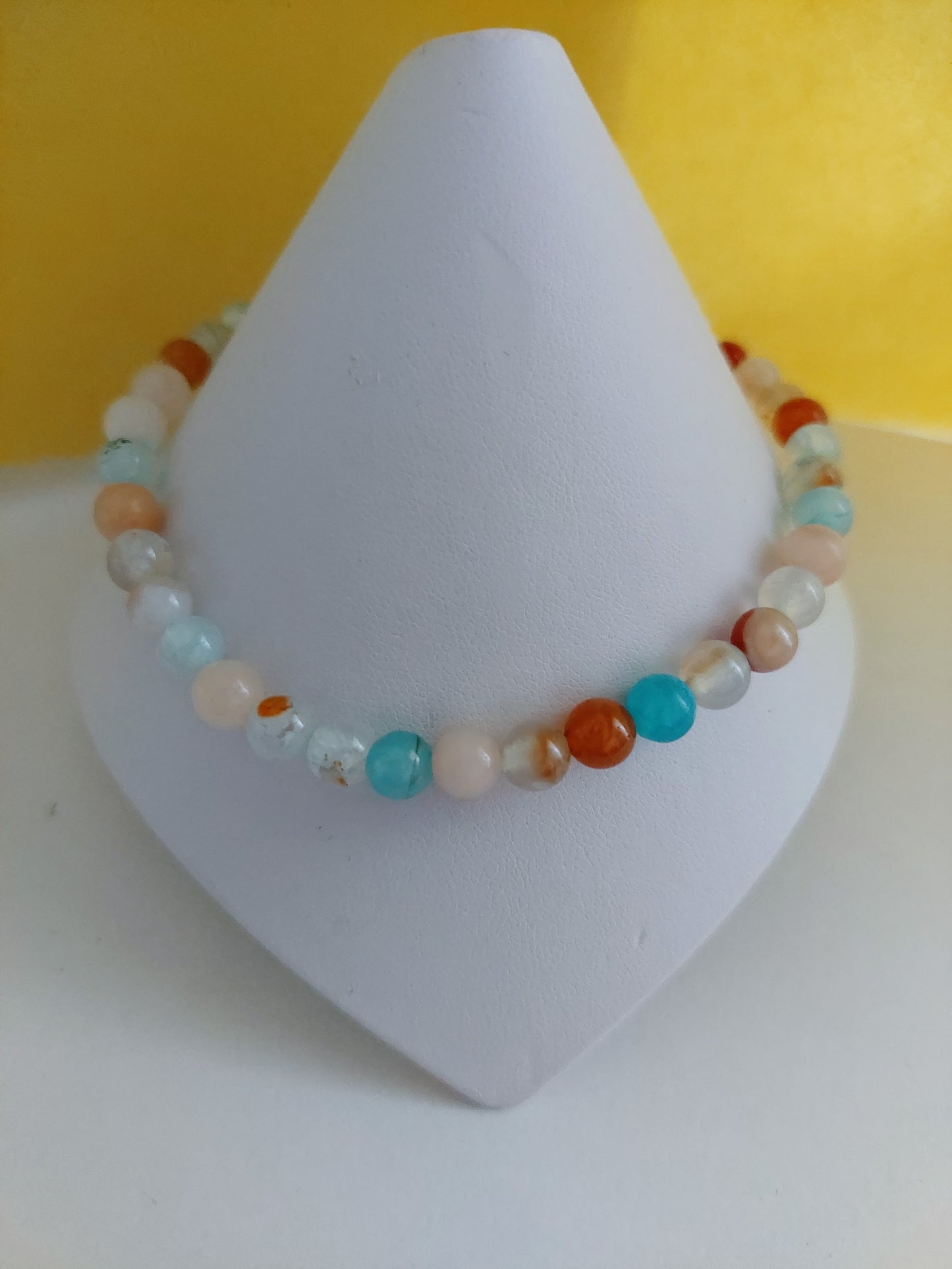 Unisex Amazonite Stretch Bead Anklet (6mm)