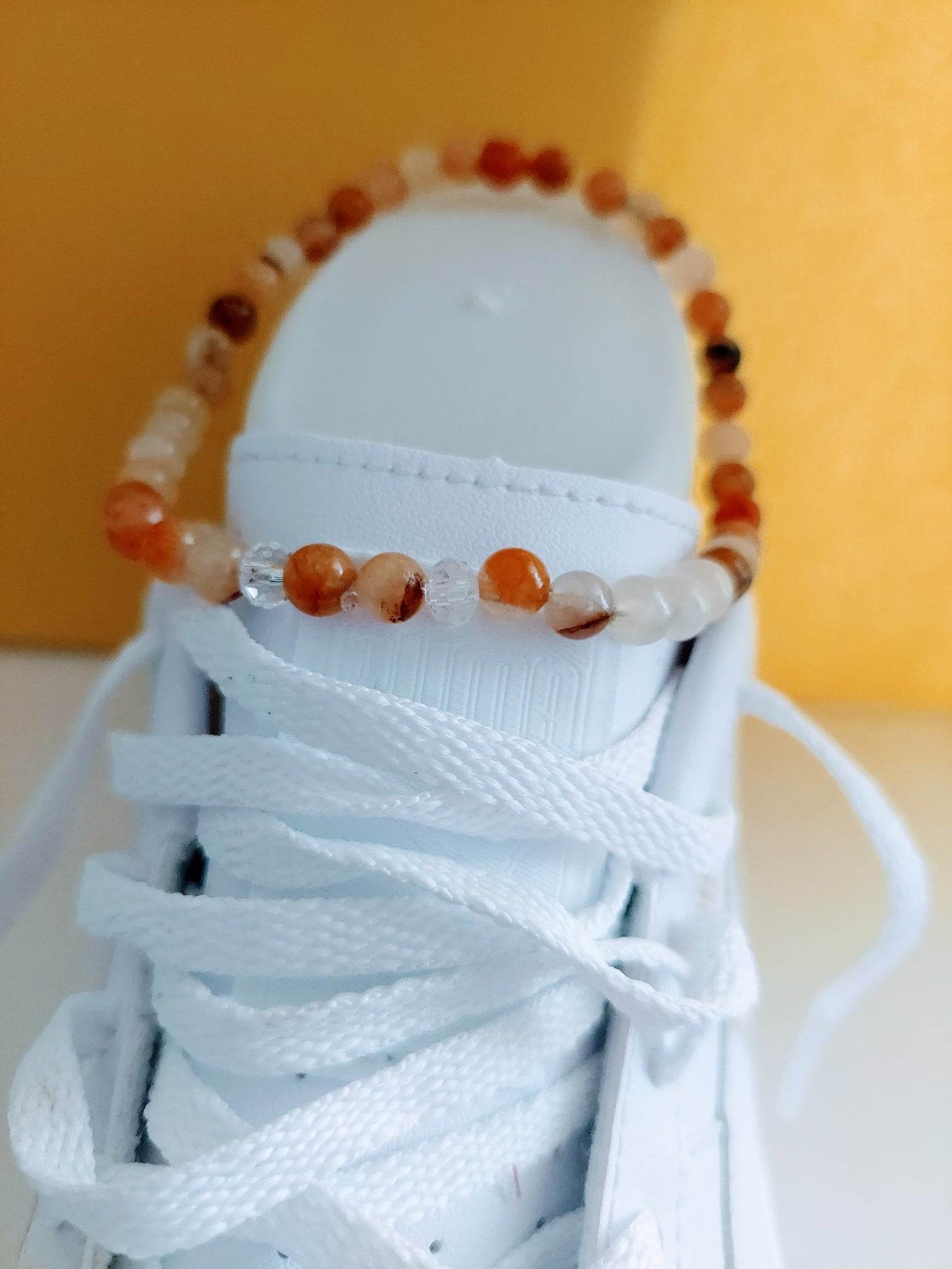 Unisex Aventurine Bead Stretch Anklet (6mm)