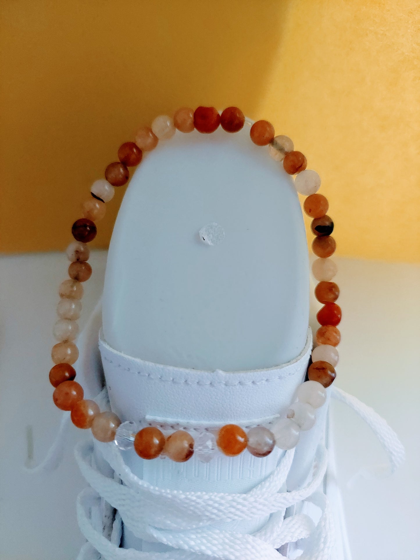 Unisex Aventurine Bead Stretch Anklet (6mm)